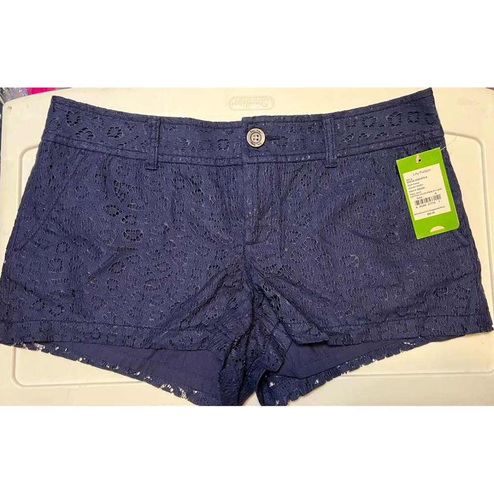 NWT RARE FIND LILLY PULITZER WALSH SHORTS 8 TRUE NAVY PAISLEY LACE GRAIL